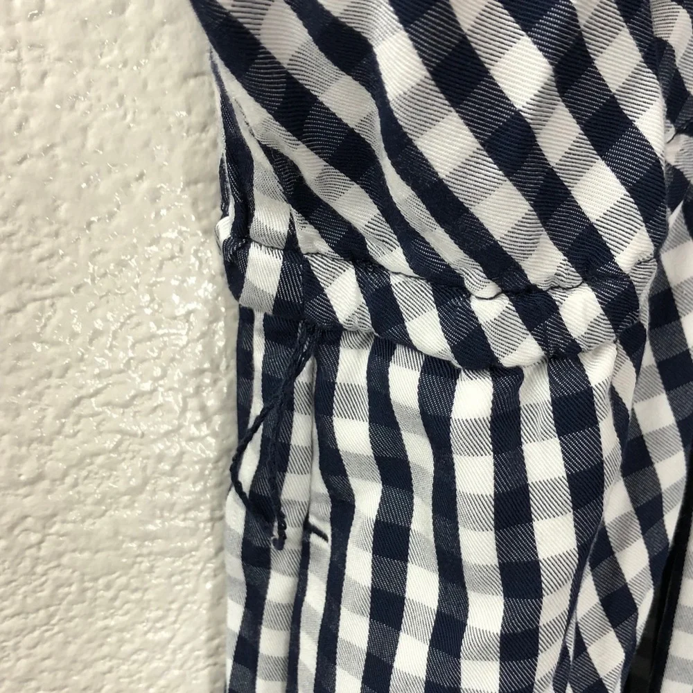 Navy and White Checkered Gap Romper
